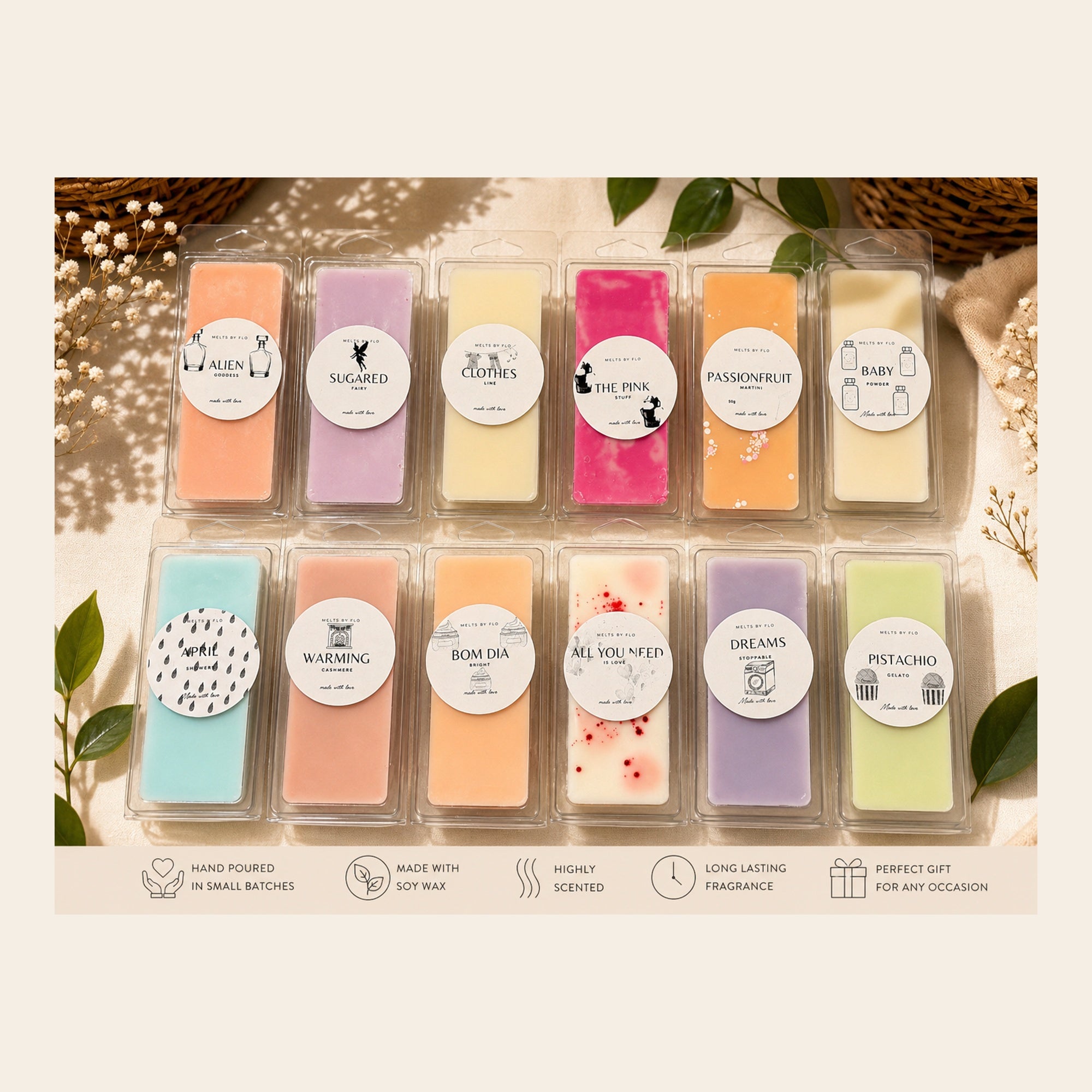 10 50g Snap Bar Wax Melt Bundle